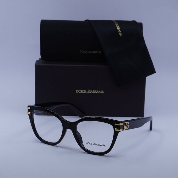 Dolce & Gabbana DG3418 501 Square Eyeglasses - Black 55mm - Picture 1 of 8